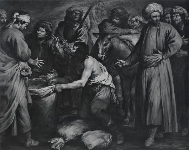 Anonimo — Carlone Giovanni Battista - sec. XVII - Ritrovamento della coppa nel sacco di Beniamino — insieme